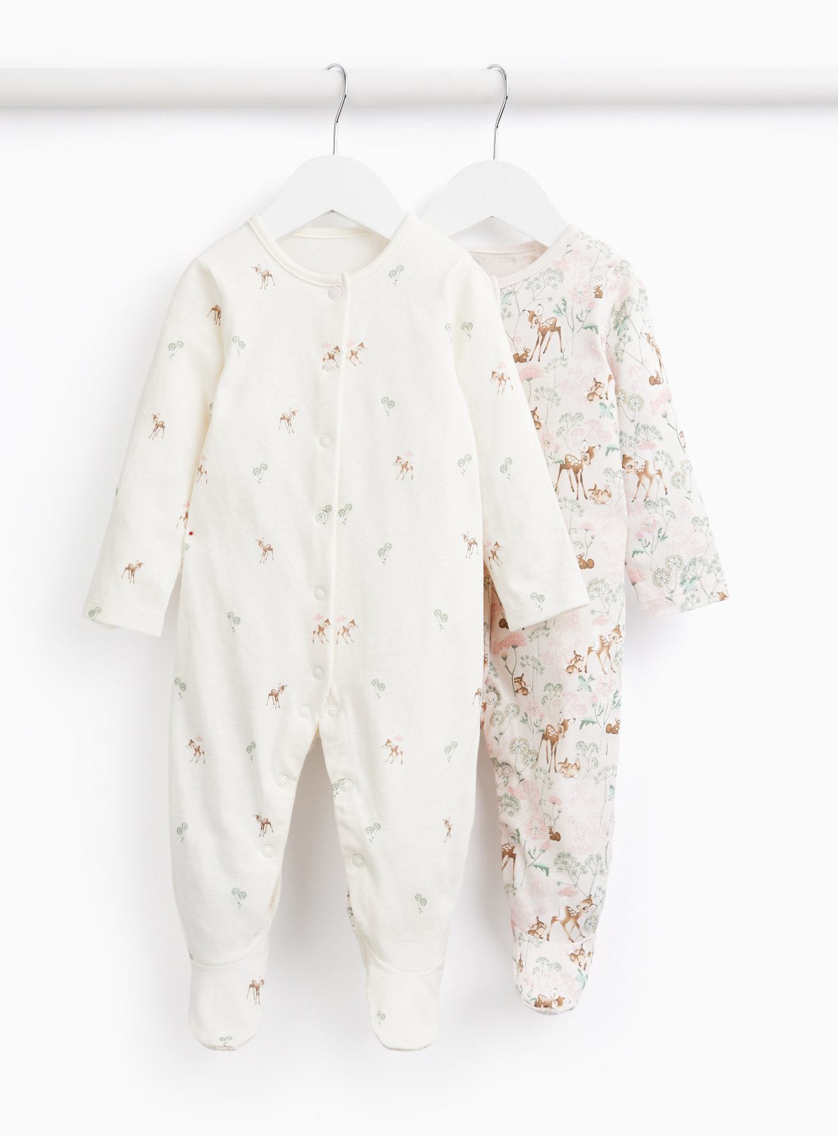 Classic Bambi Print Sleepsuit 2 Pack 12-18 months