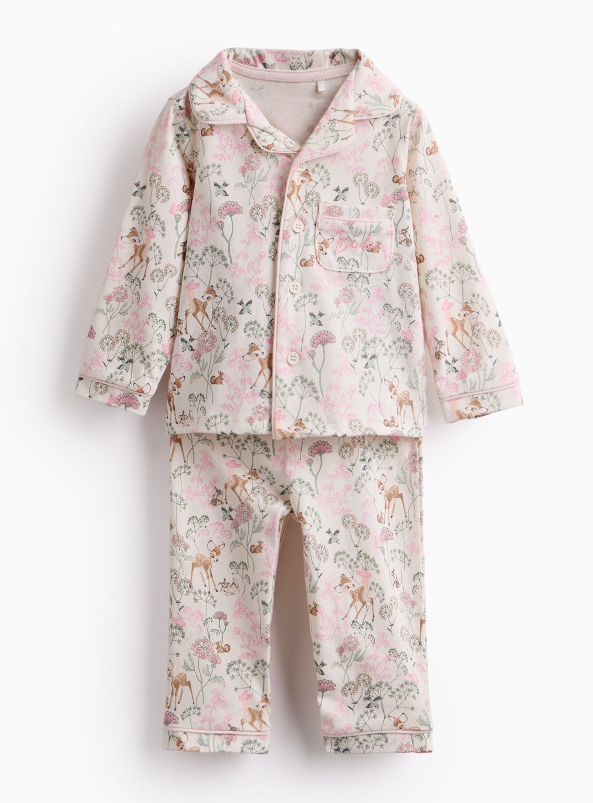 Cream Bambi Print Traditional Pyjamas 18-24 months