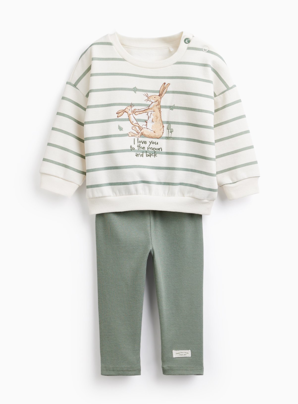 Cream Striped Guess How Much I Love You Sweat & Leggings Set 12-18 months