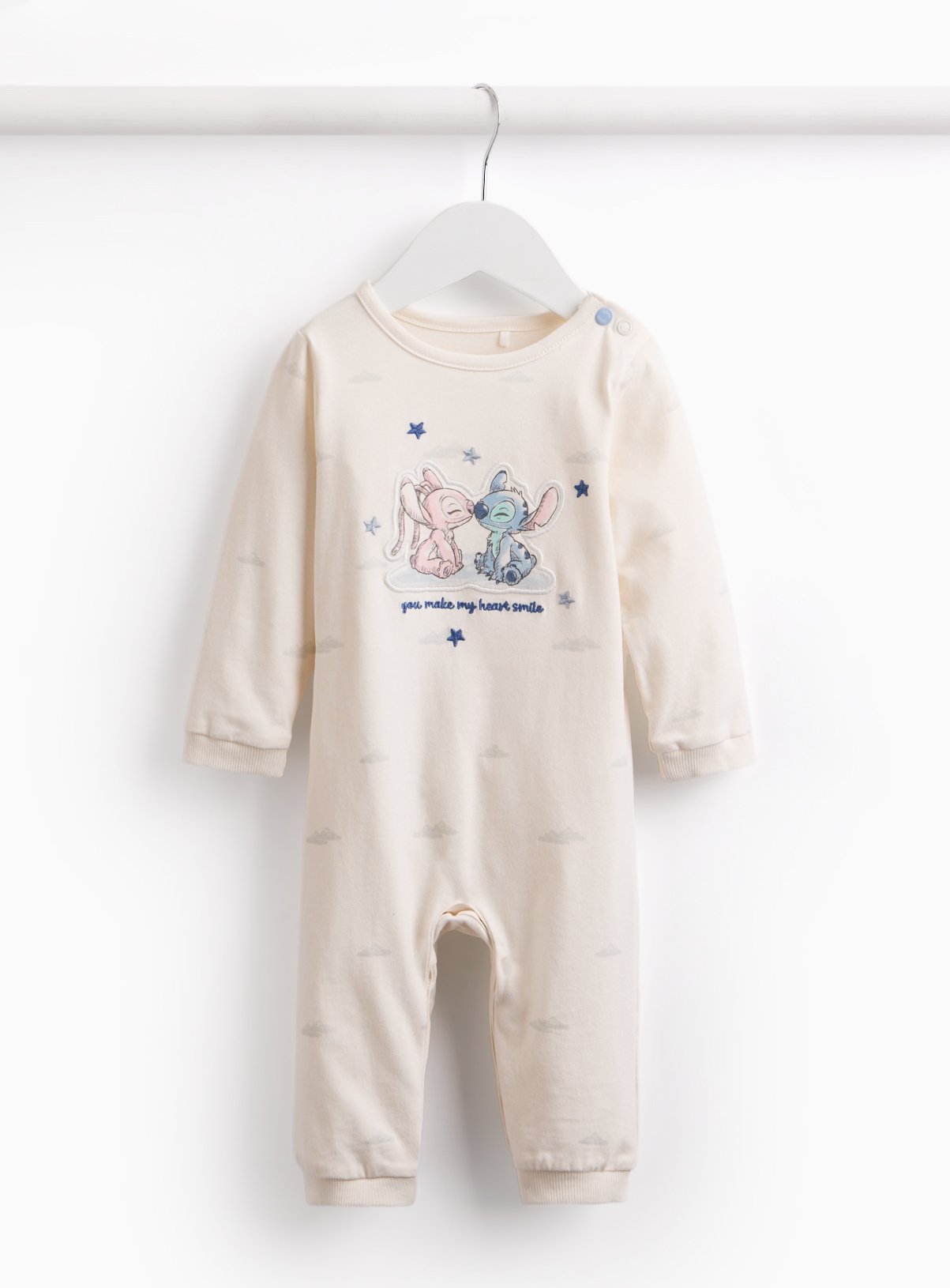 Cream Lilo & Stitch Sleepsuit 