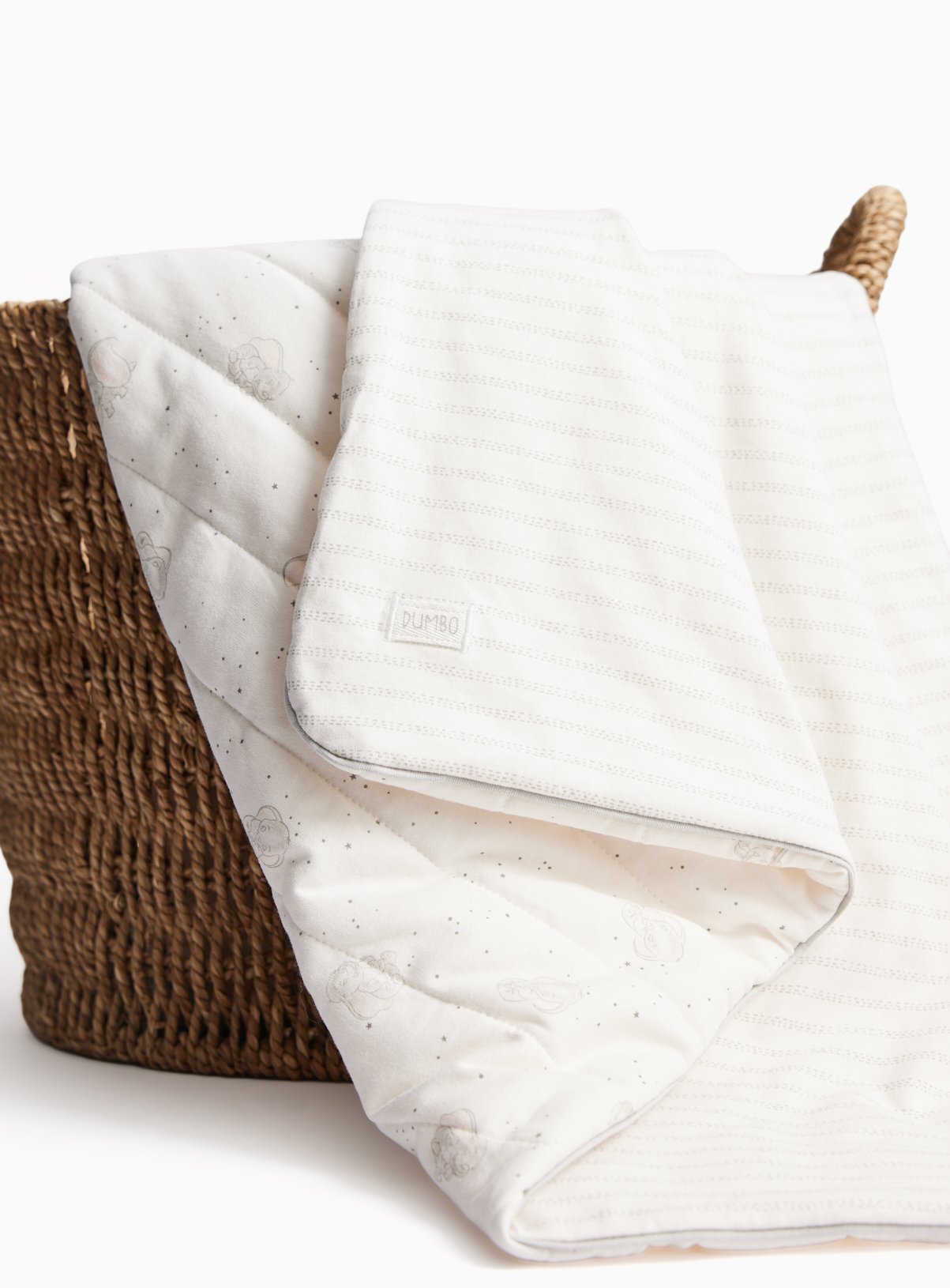 Cream Dumbo Wadded Baby Blanket One Size