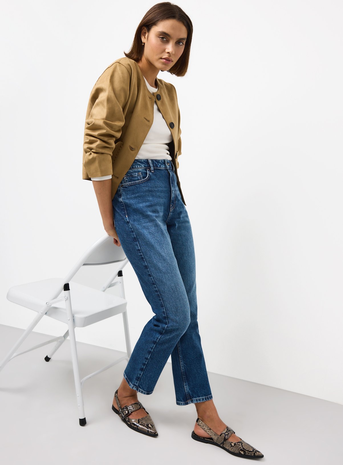 Dark Rinse Stovepipe Straight Denim Jeans 10S
