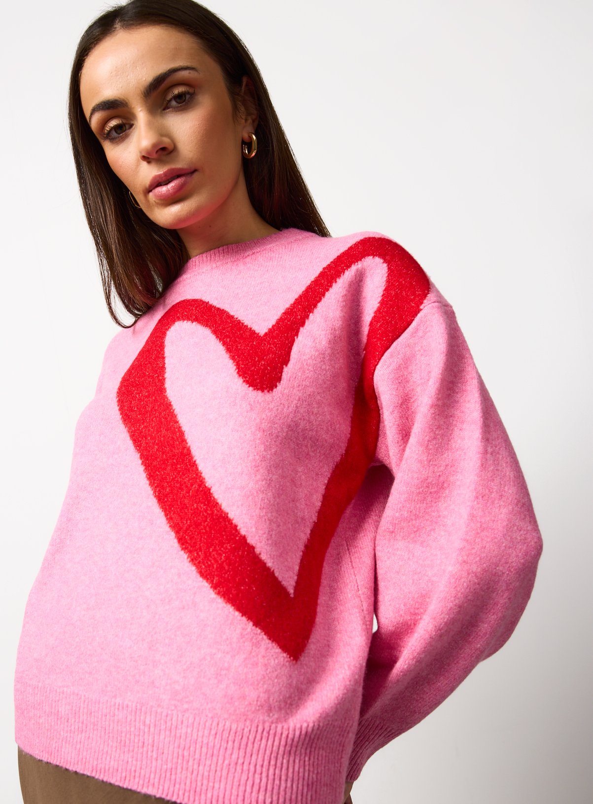 Mini Me Pink Valentine's Day Heart Print Jumper 22