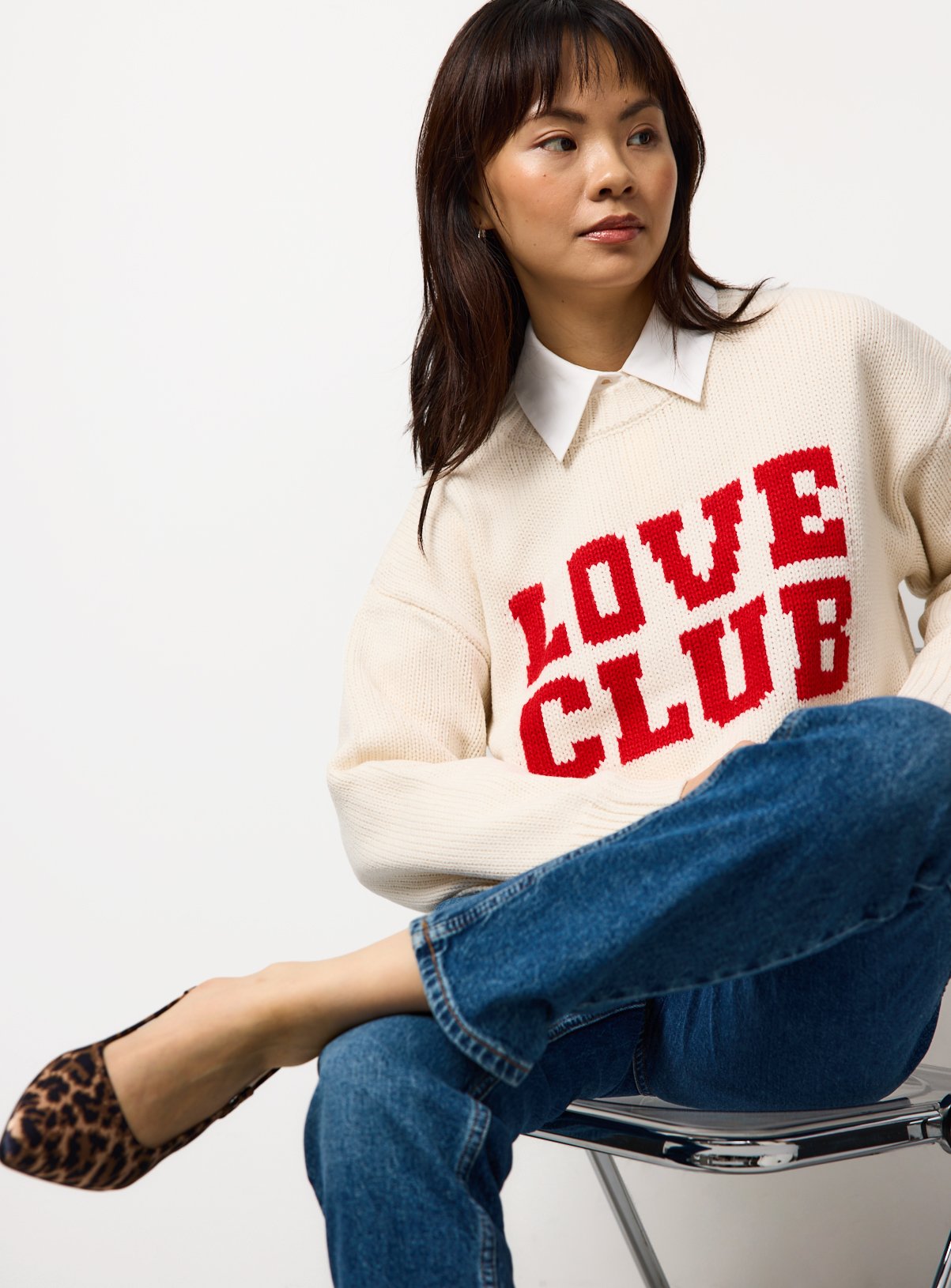 Cream Love Club Knitted Jumper 