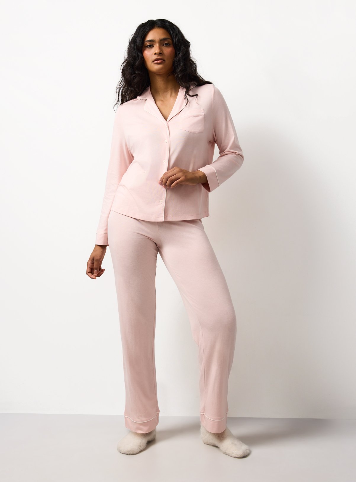 Pink Modal Traditional Pyjamas XS