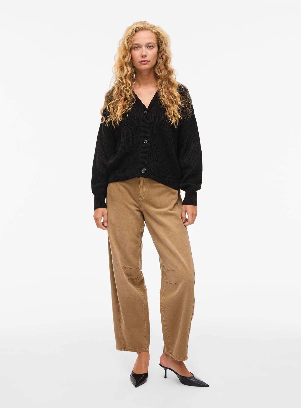 VILA Lou V Neck Long Sleeved Knit Cardigan 