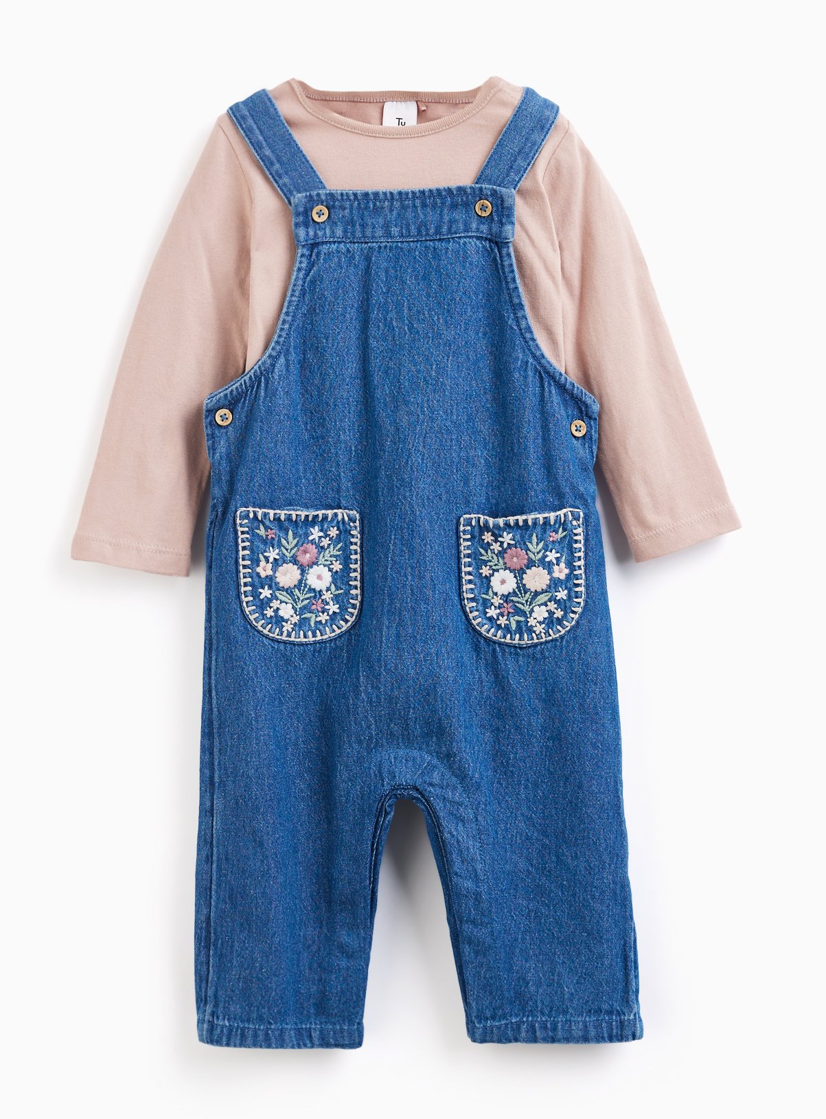 Blue Denim Dungaree Set 