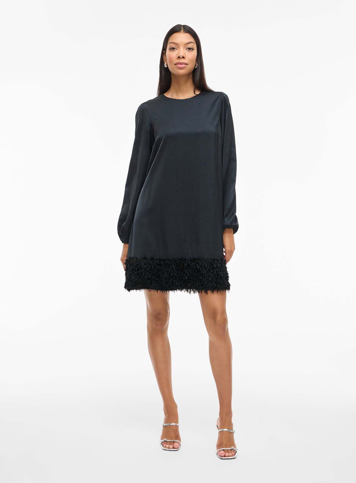 VILA Veer O Neck Long Sleeved Short Dress 
