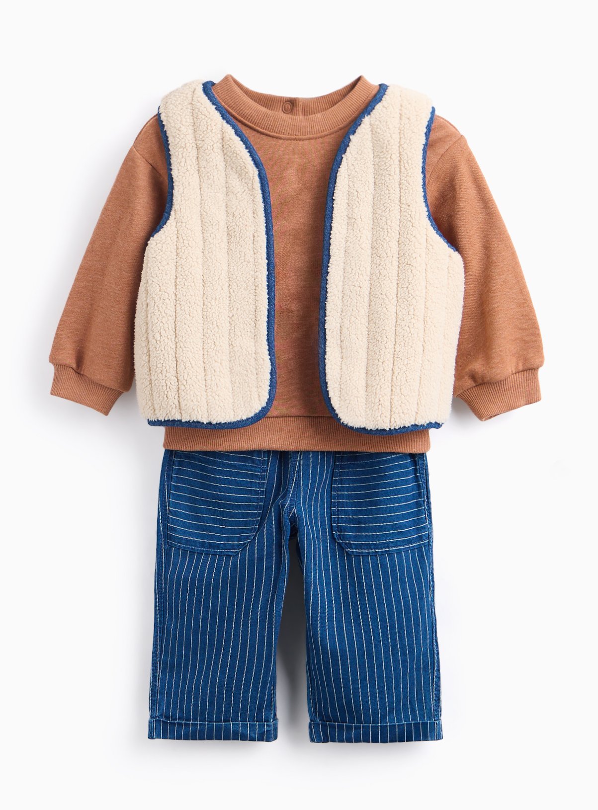 Borg Gilet 3-Piece Set 9-12 months