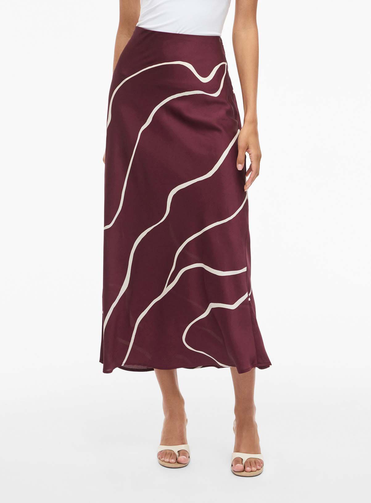 VILA Ellette High Waist Midi Skirt 