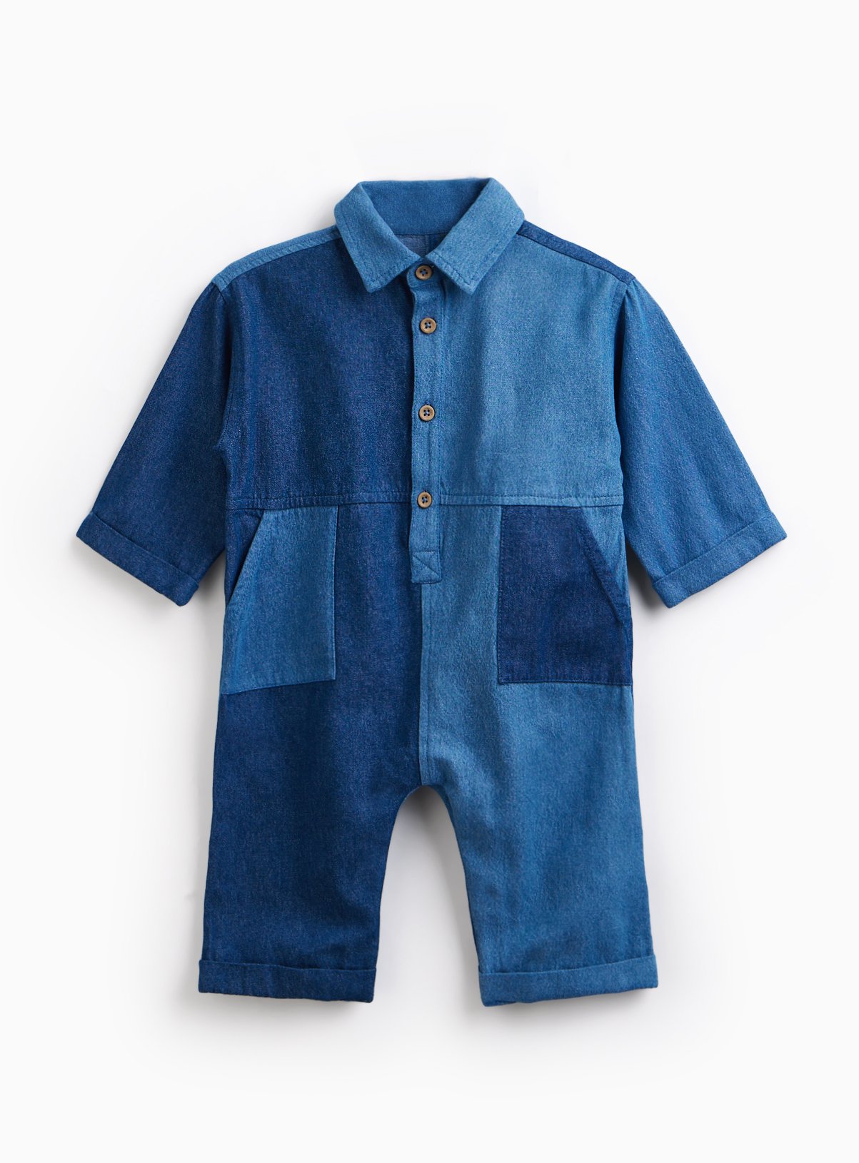 Blue Two Tone Denim Boilersuit 6-9 months
