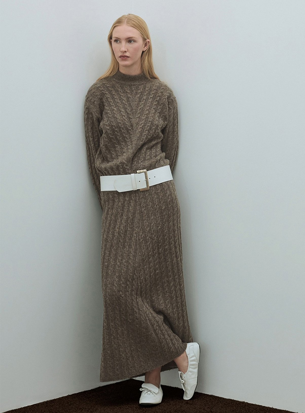 VILA Relli Ankle Cable Knit Skirt 