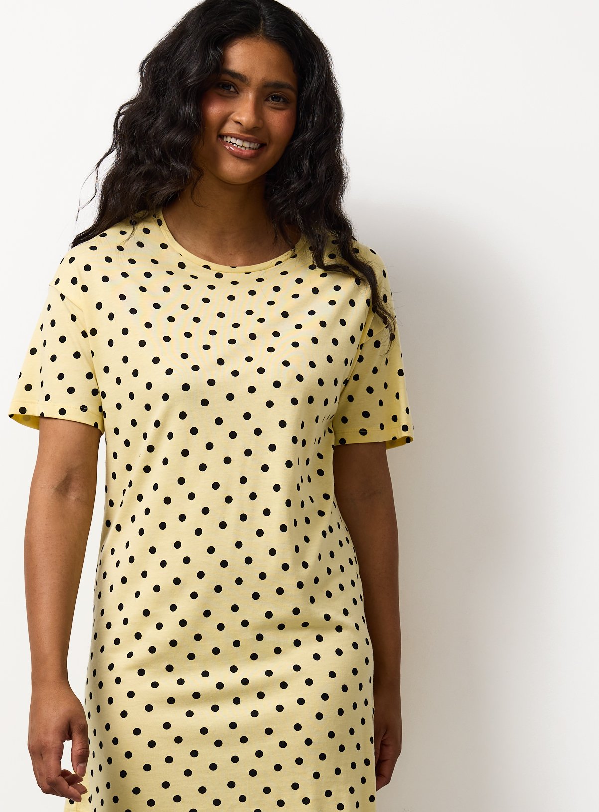 Yellow Spotted Modal Sleep Tee S