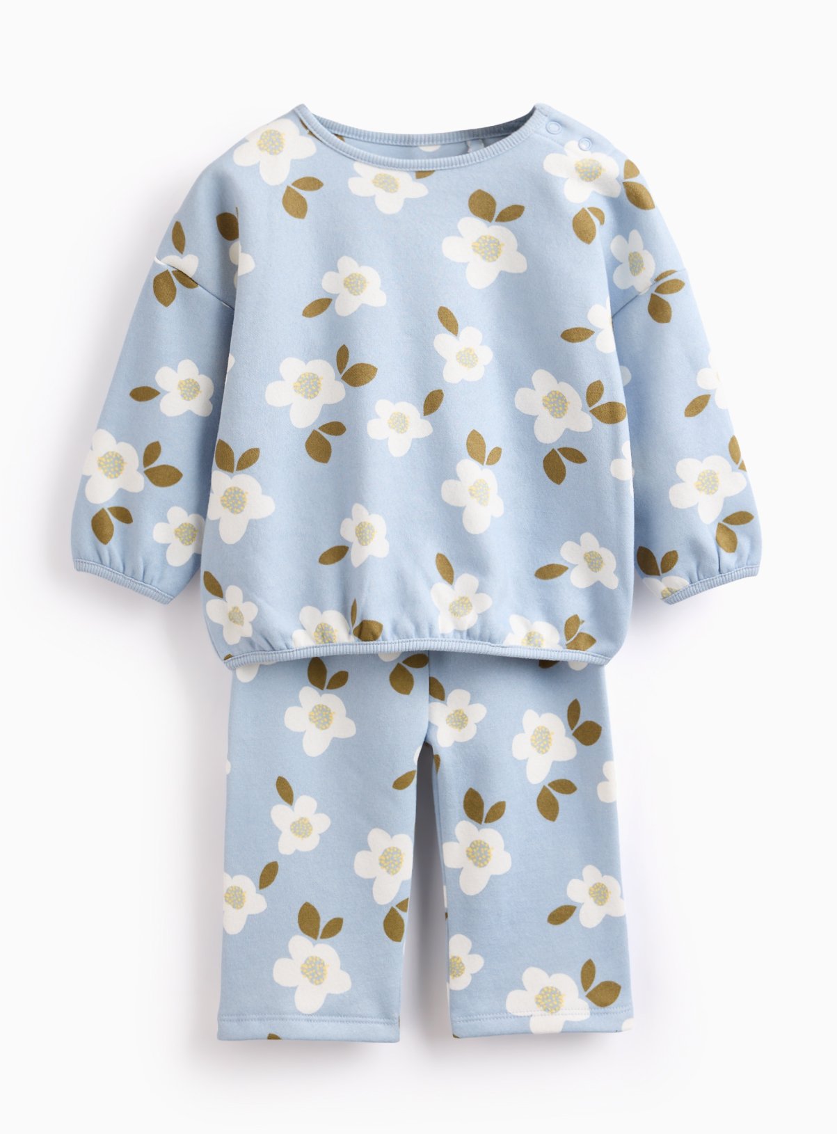 Blue Floral Print Sweatshirt & Leggings Set 2-3 years