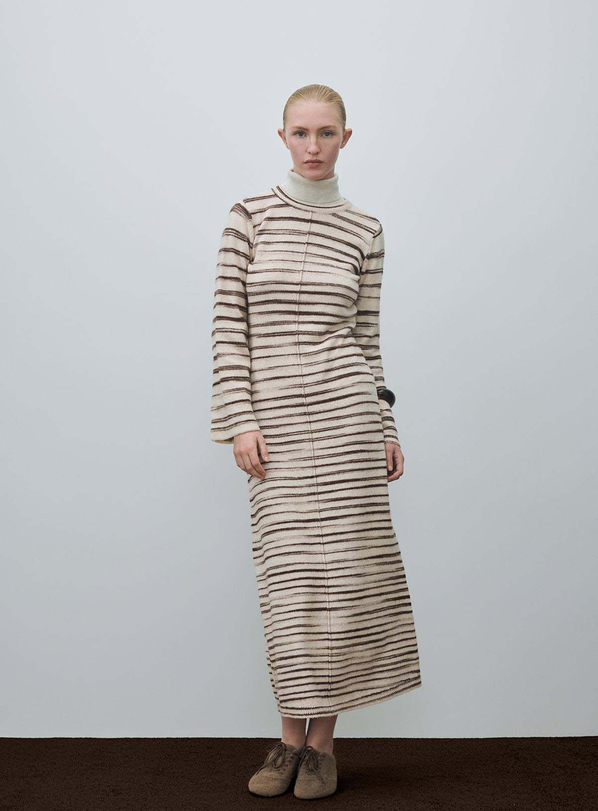 VILA Alaina O Neck Long Sleeved Ankle Knit Dress XL