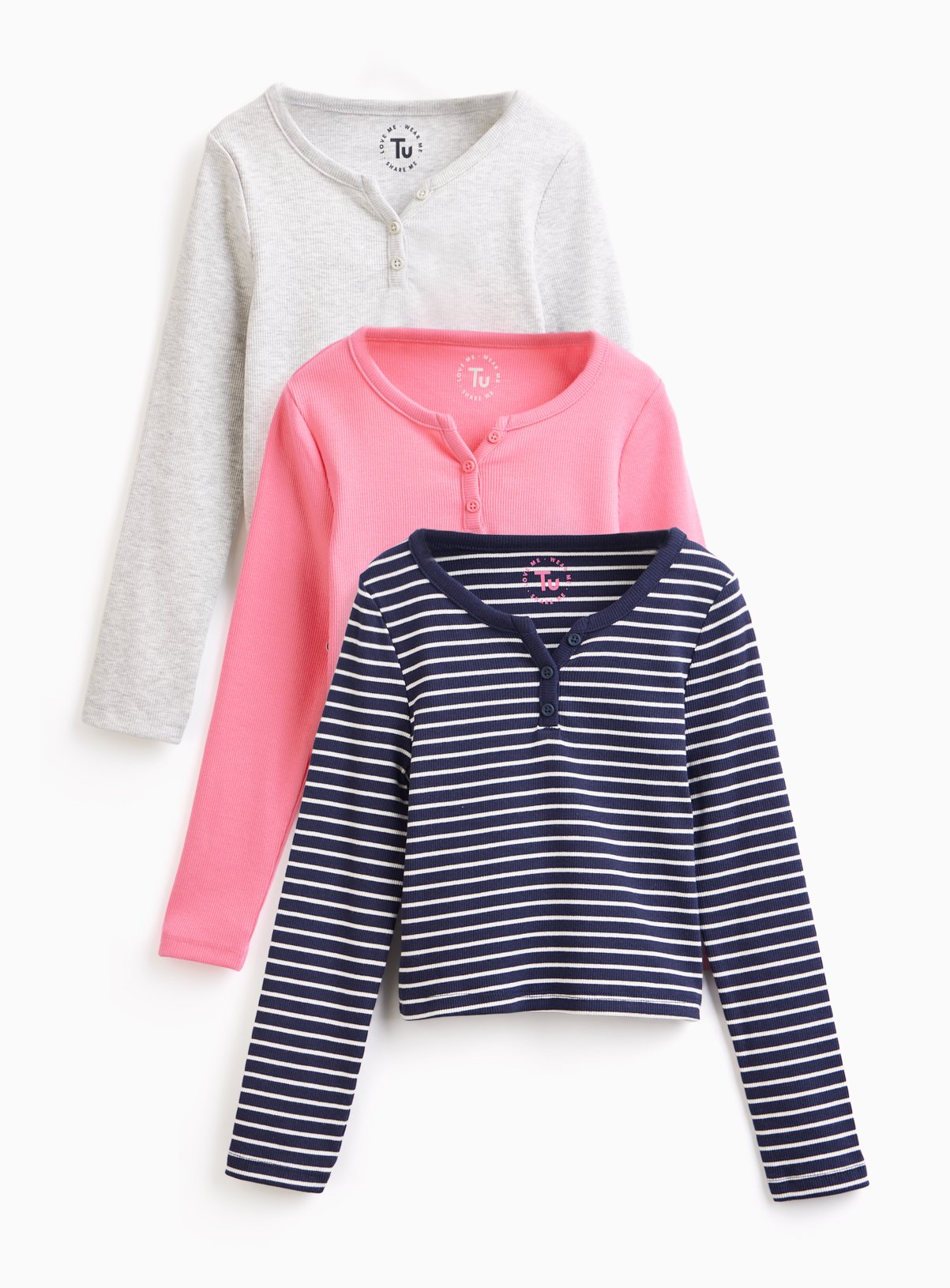 Henley Tops 3 Pack 8 years