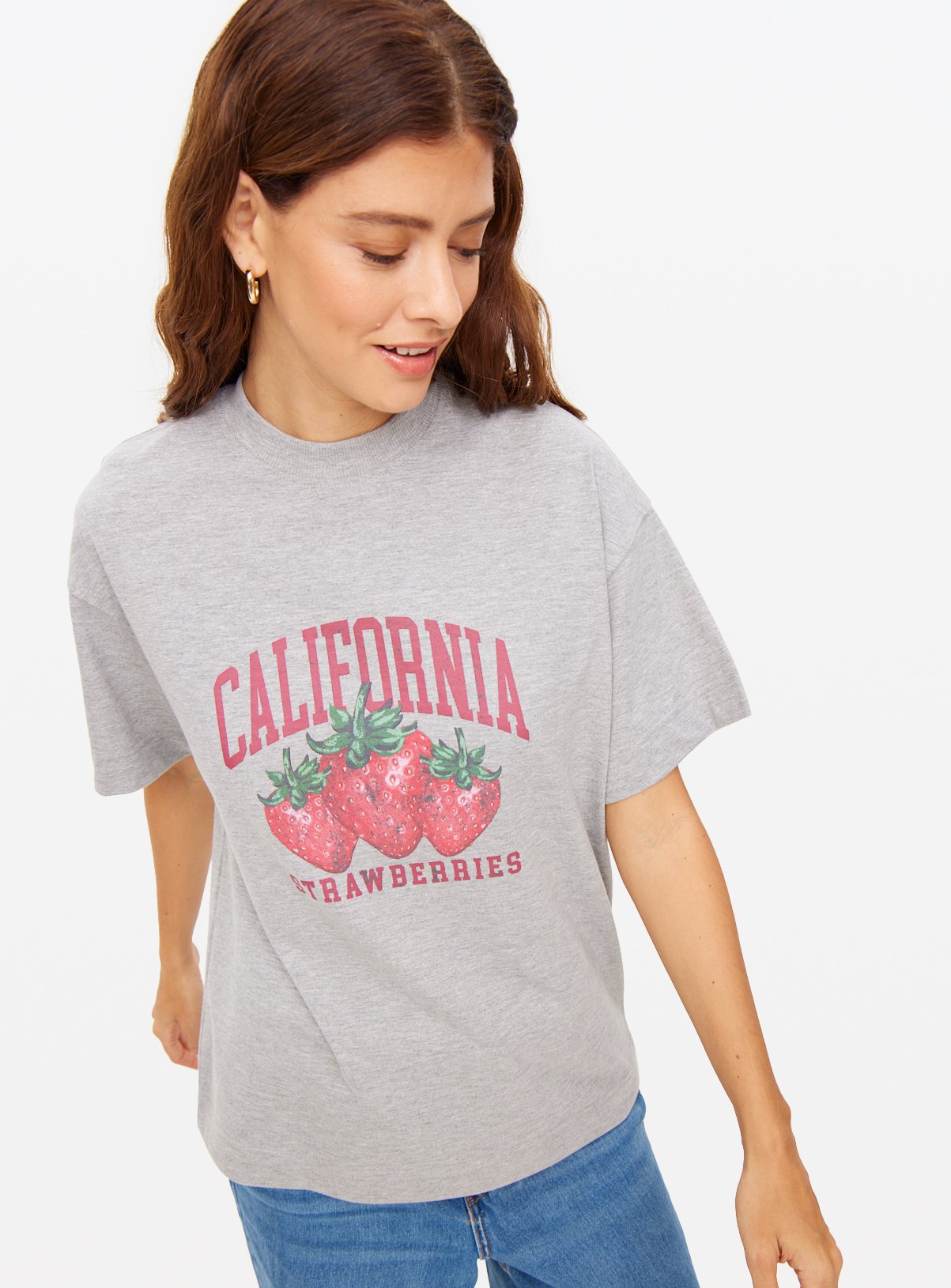Strawberry Marl Oversized Graphic T-Shirt 