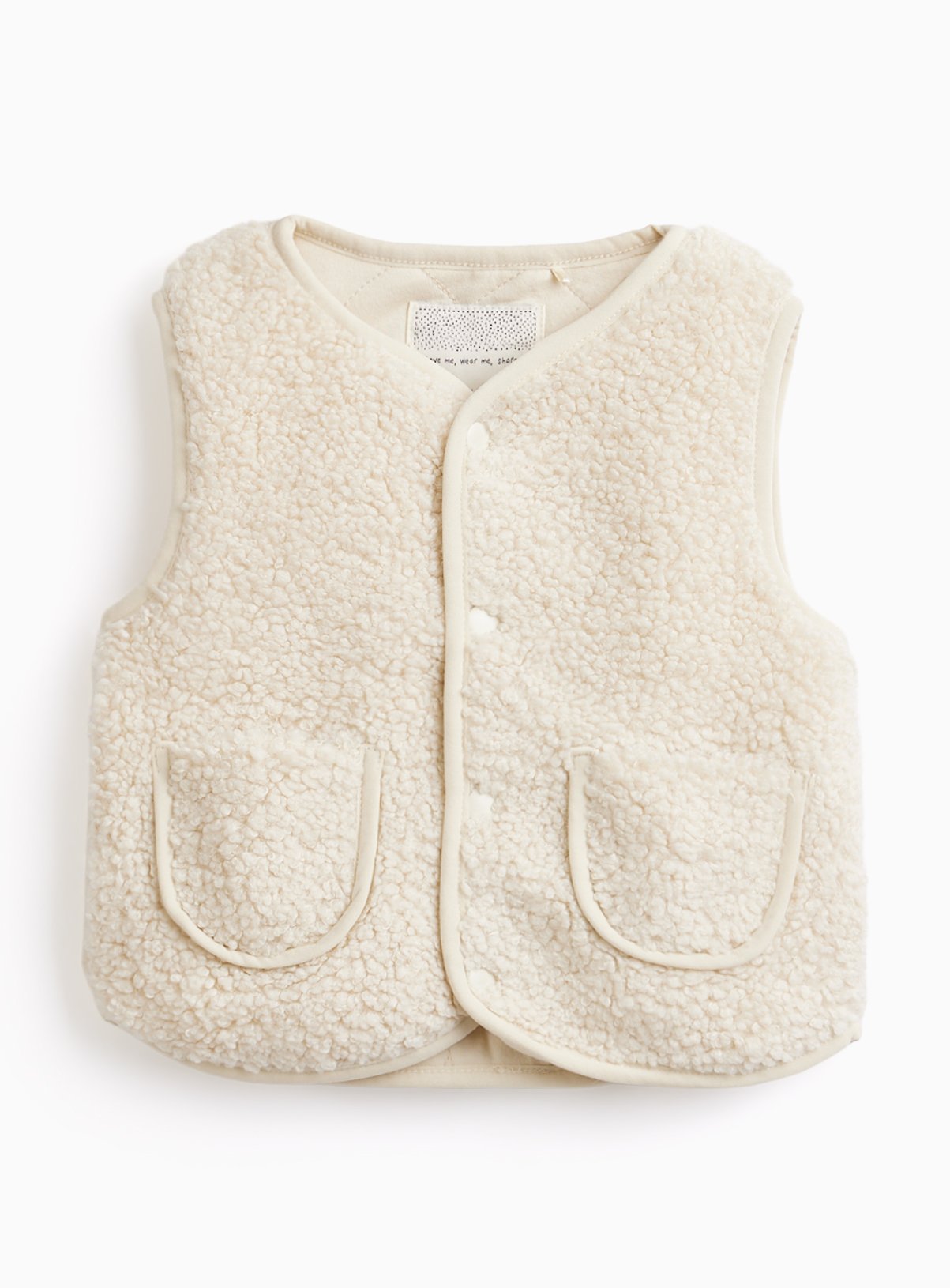 Cream Borg Fleece Gilet 