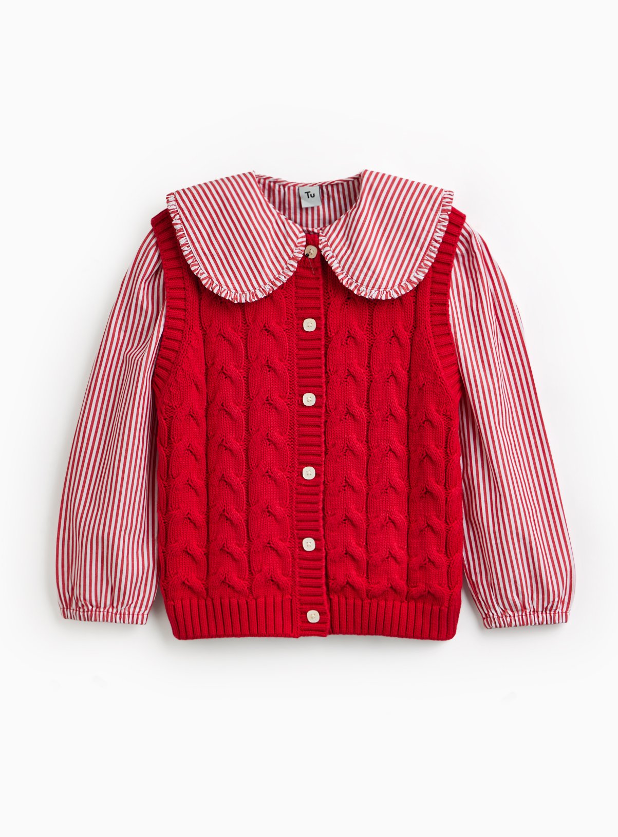 The Red Knitted Tank & Shirt Set 14 years