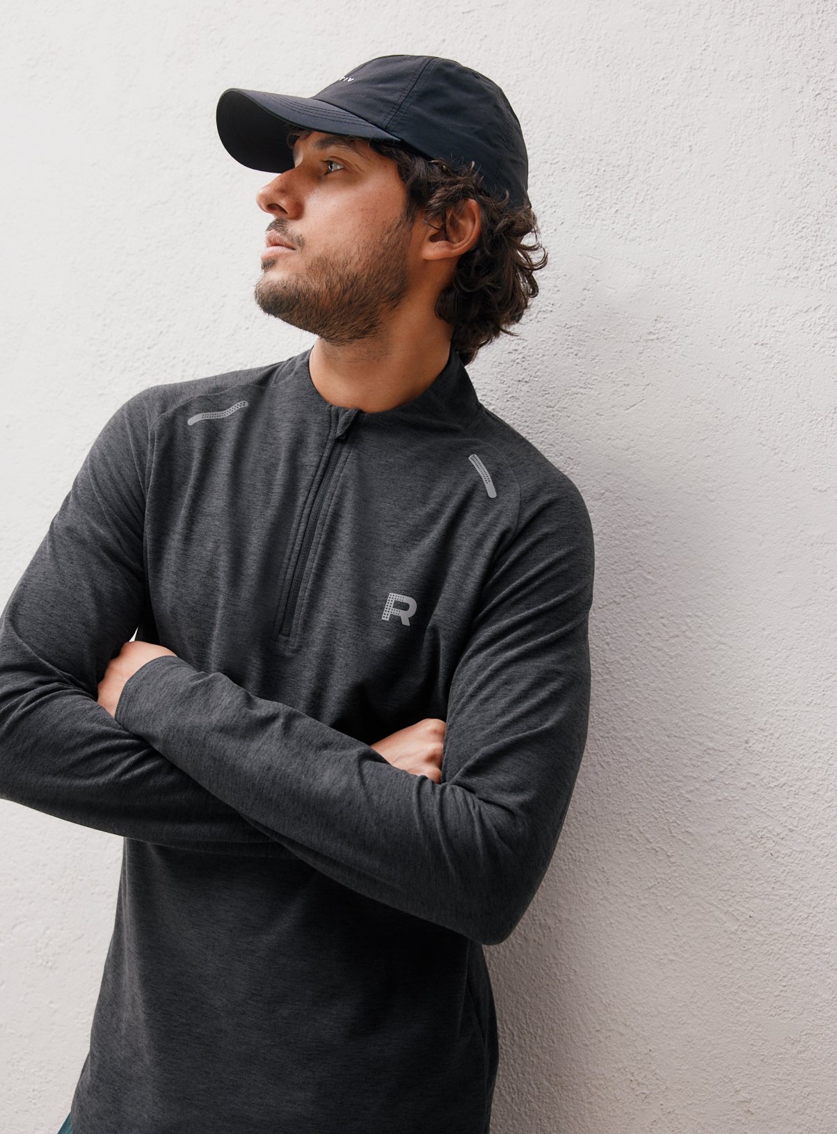 REAKTIV Black Soft Touch Long Sleeve Half Zip Tee M