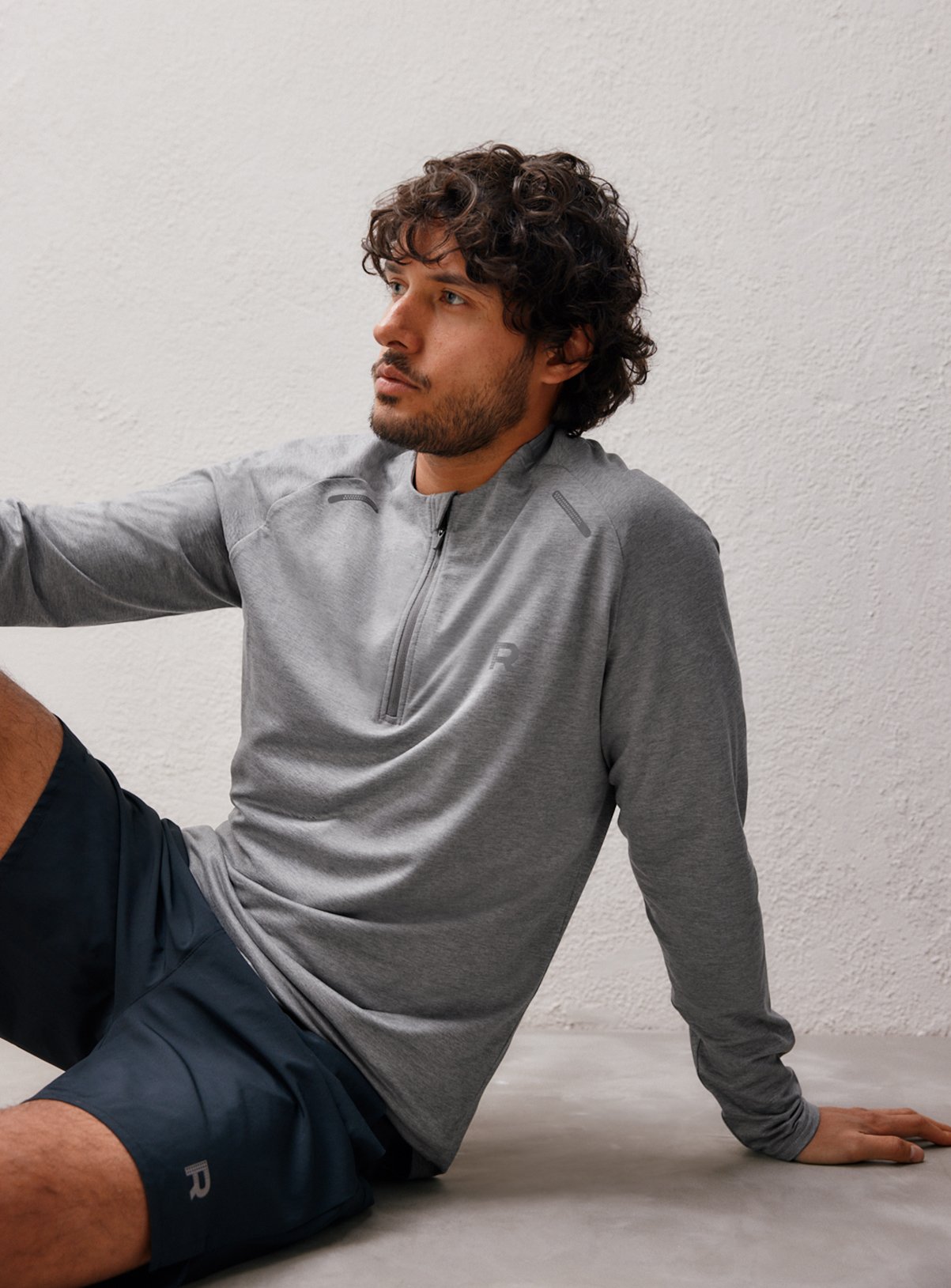 REAKTIV Charcoal Soft Touch Long Sleeve Half Zip Tee XXXL