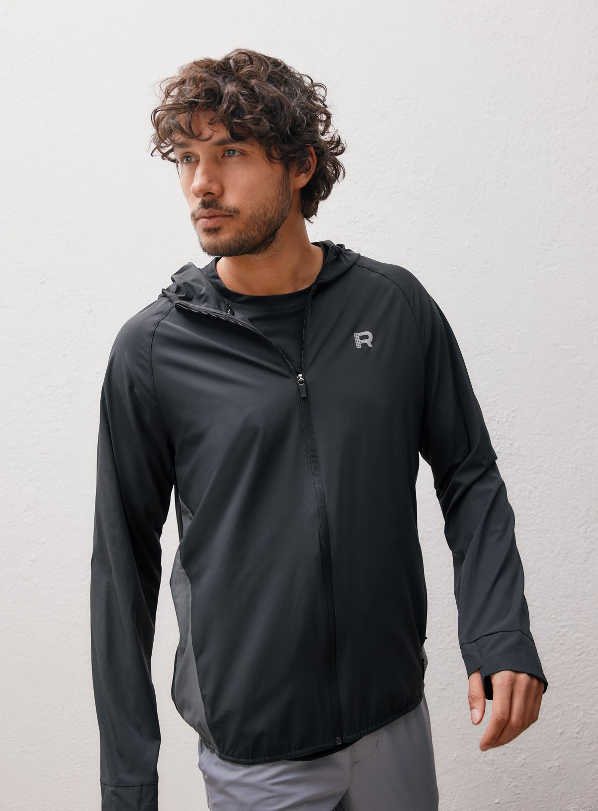 REAKTIV Black & Charcoal Lightweight Active Hoodie XXXL