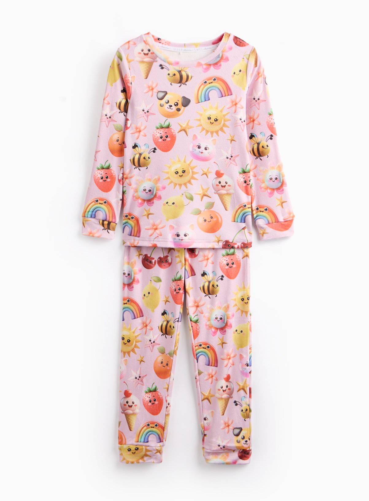 Pink Icon Print Slinky Pyjamas 