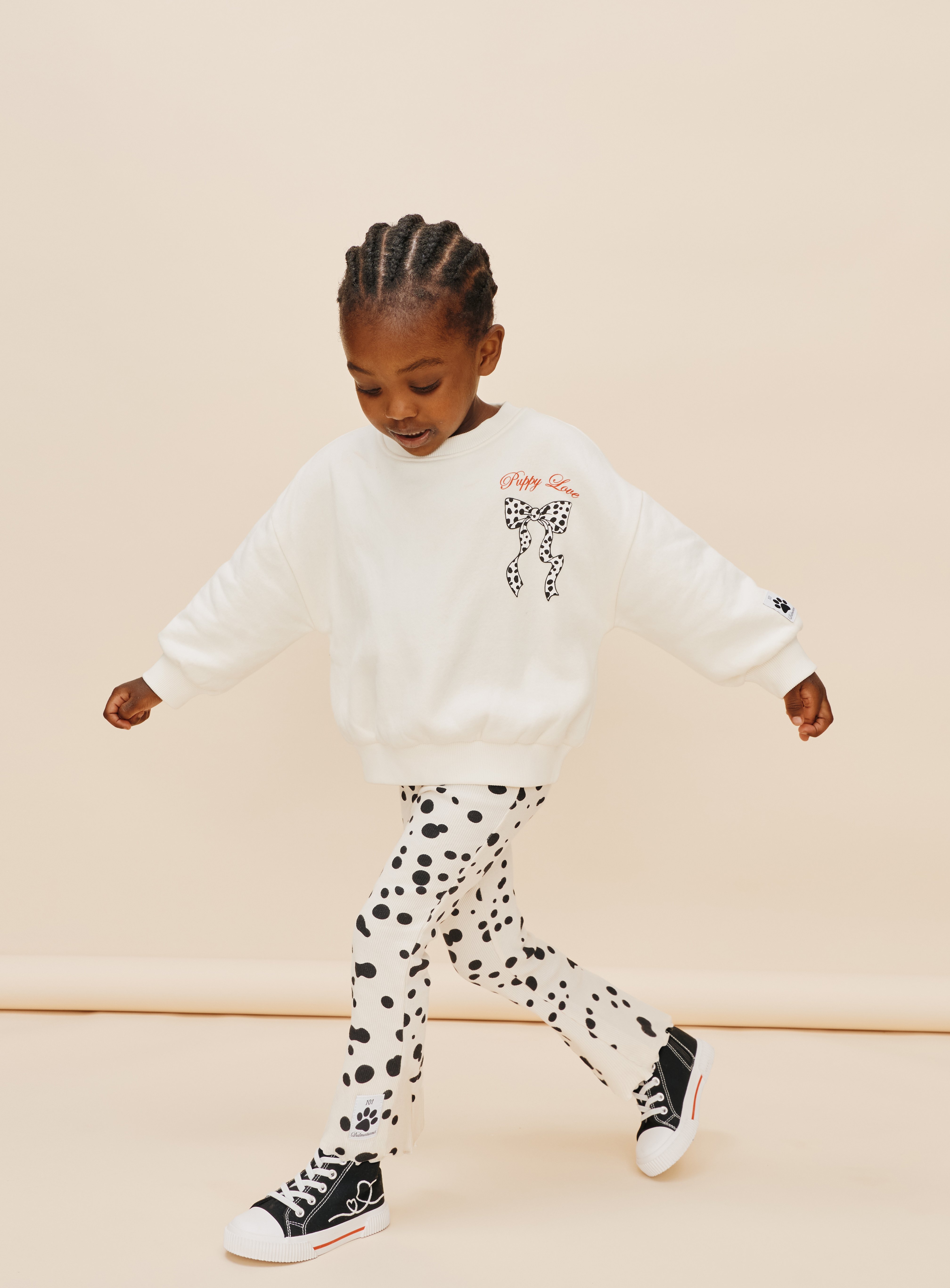 Cream 101 Dalmatians Sweat & Flare Set