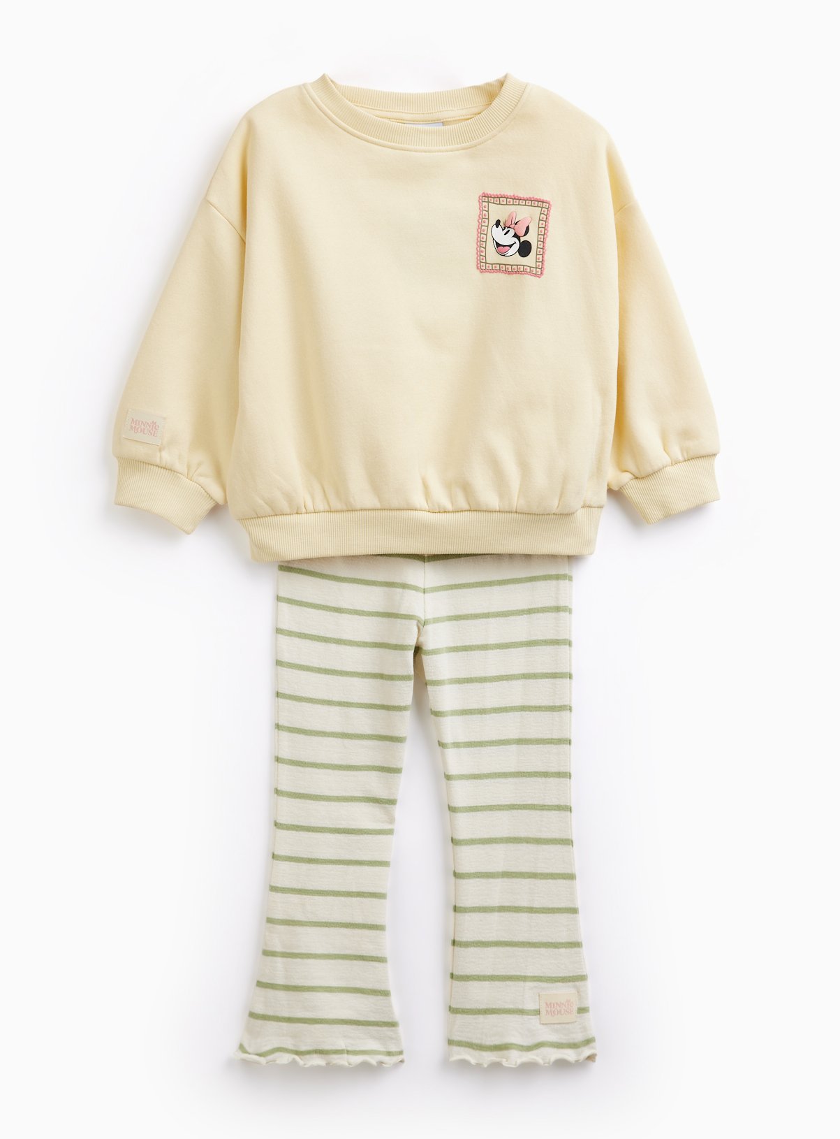 Yellow Minnie Sweat & Flare Set 
