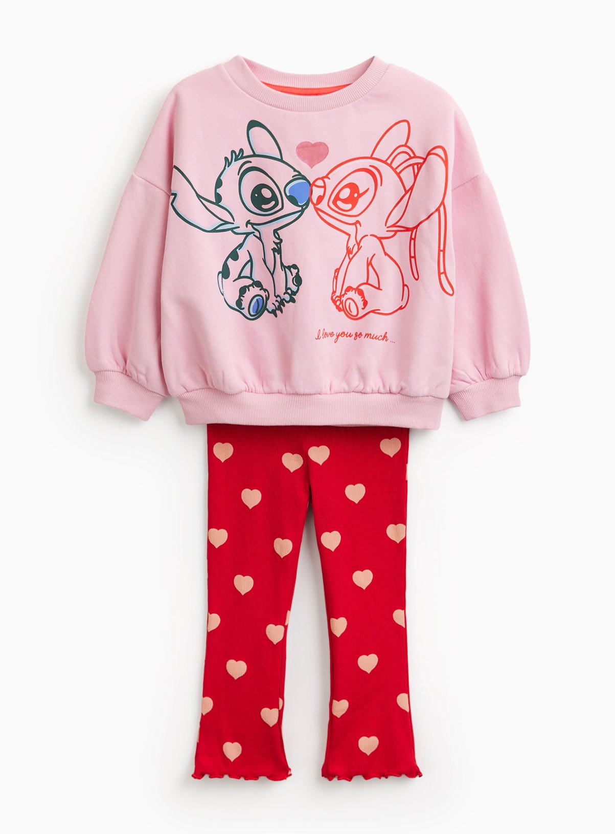 Stitch & Angel Graphic Sweat & Flare Set 