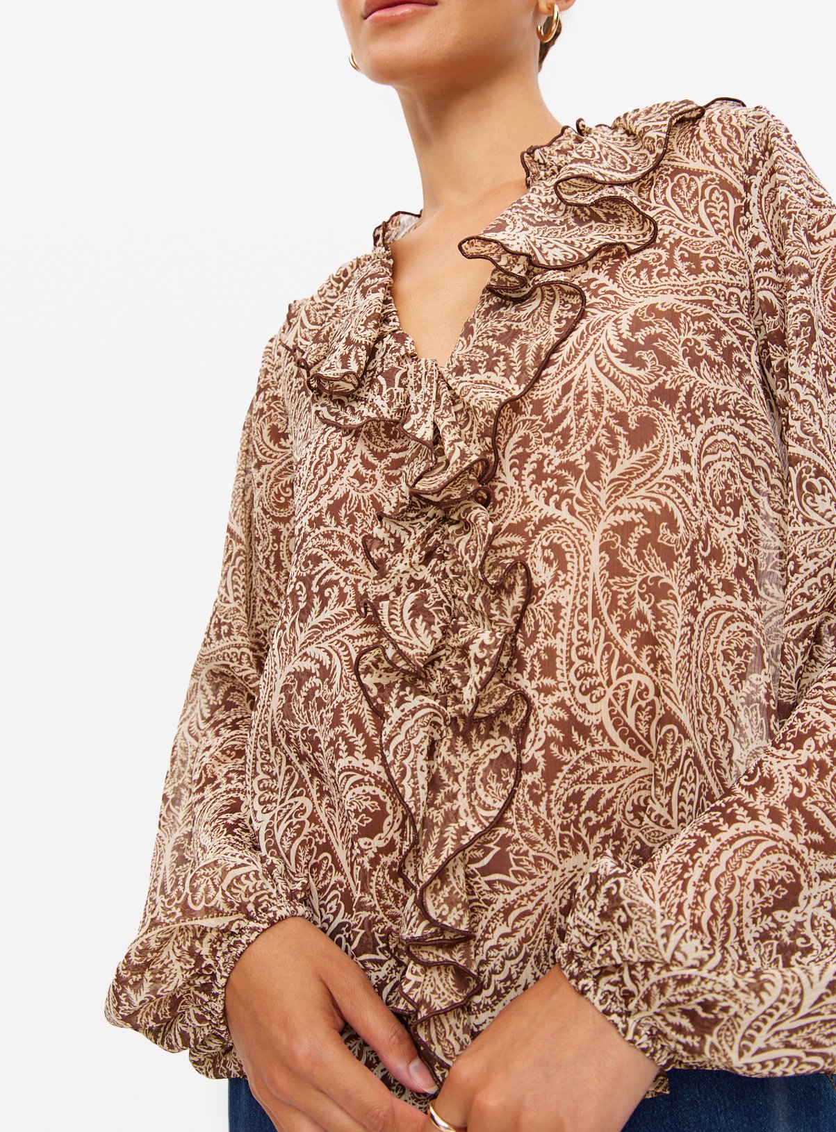 Romantic Two Tone Co-ord Frill Blouse 