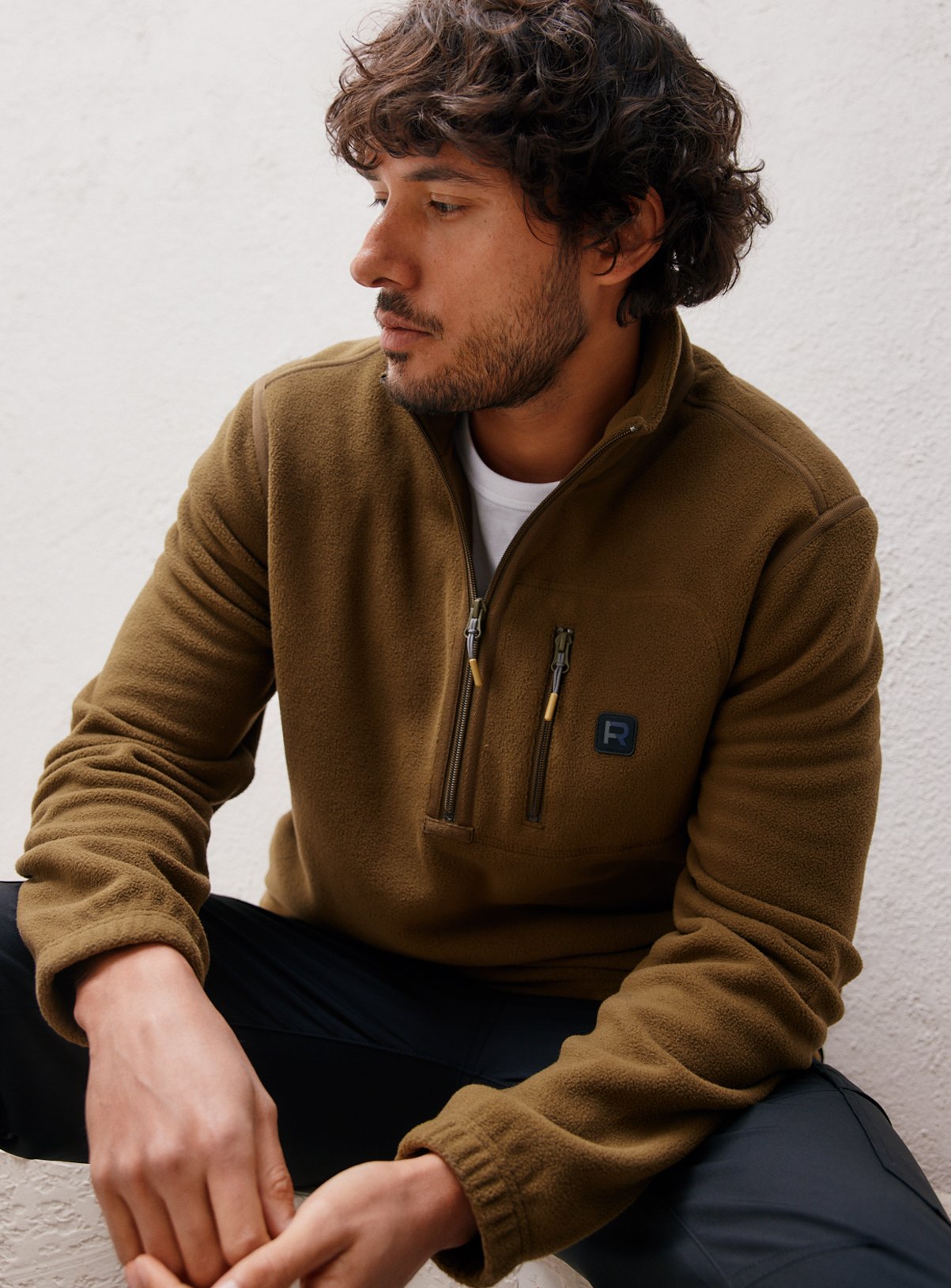 REAKTIV Khaki Half Zip Fleece XL