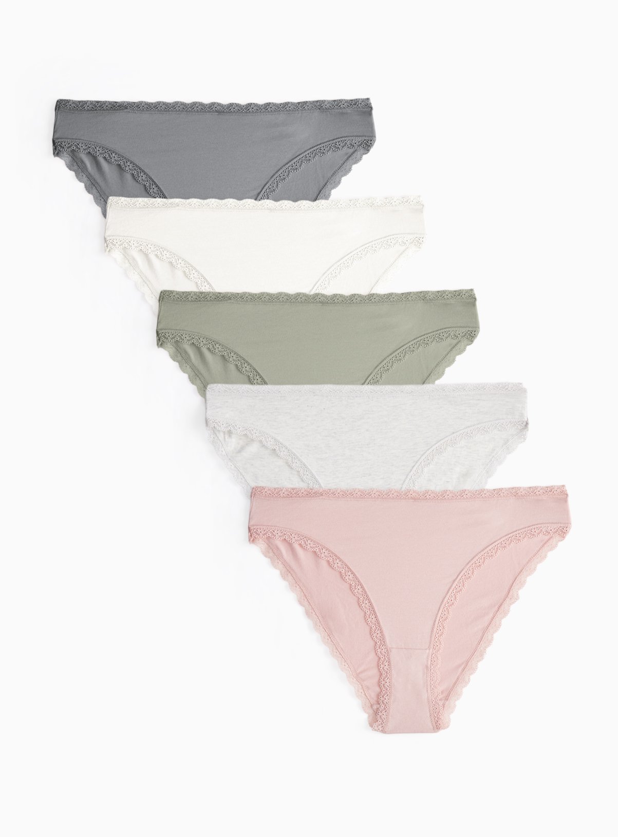 Green & Peach Modal High Leg Briefs 5 Pack 