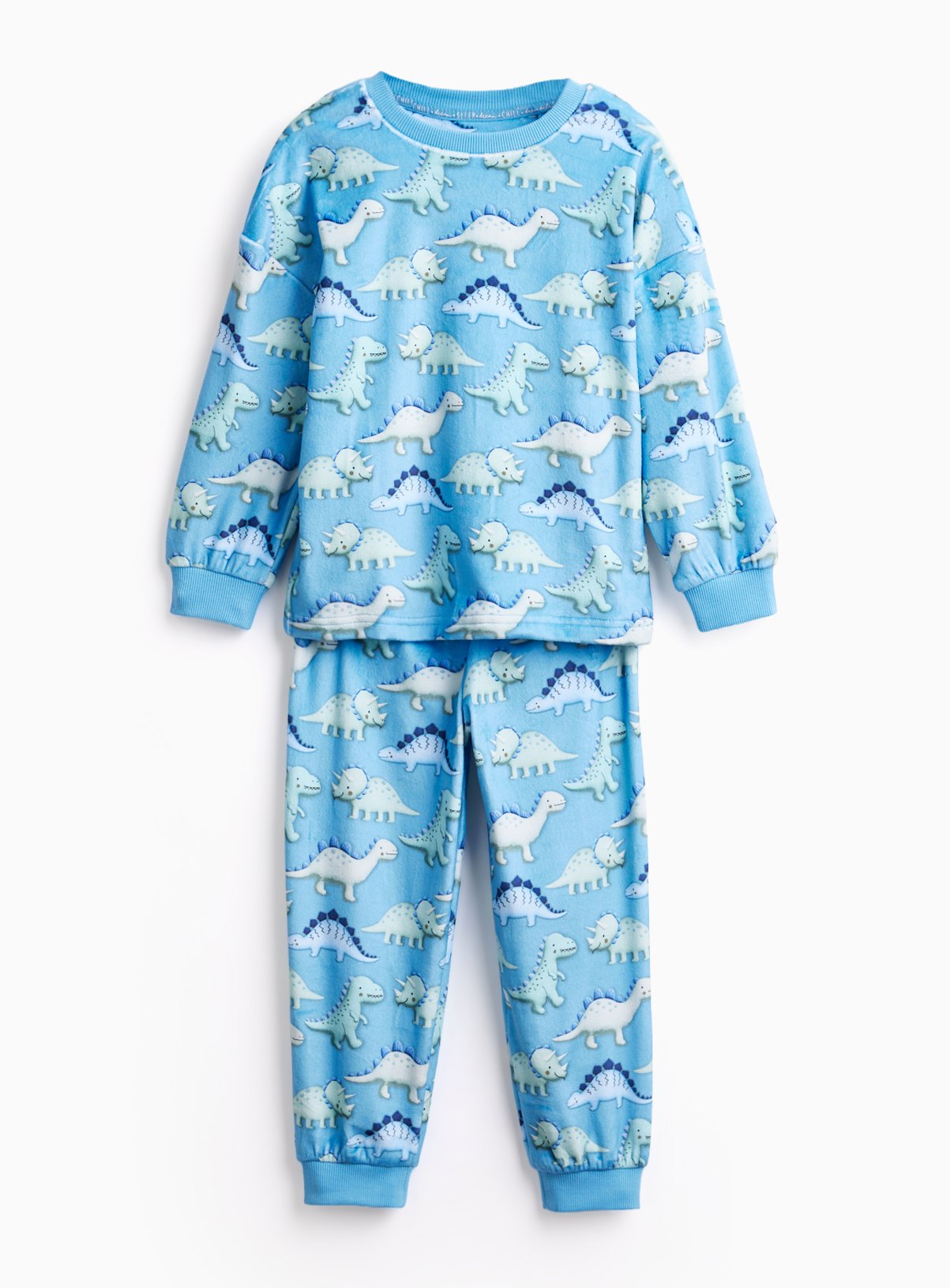 Blue Bubble Dino Printed Slinky Pyjamas 