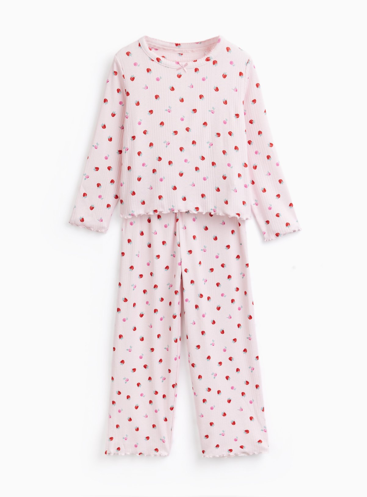 Mini Me Pink Strawberry Pointelle Pyjamas 1-2 years