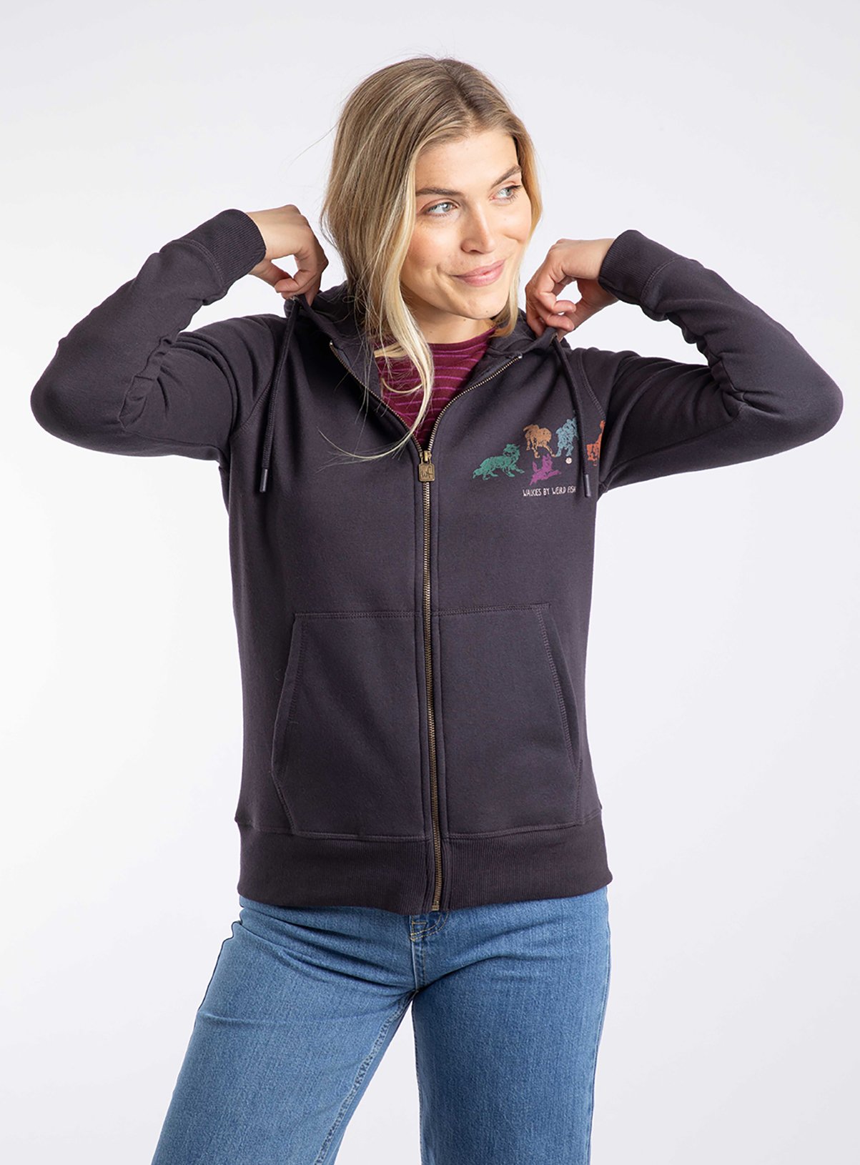 WEIRD FISH Franchises Graphic Printed Full Zip Hoody 
