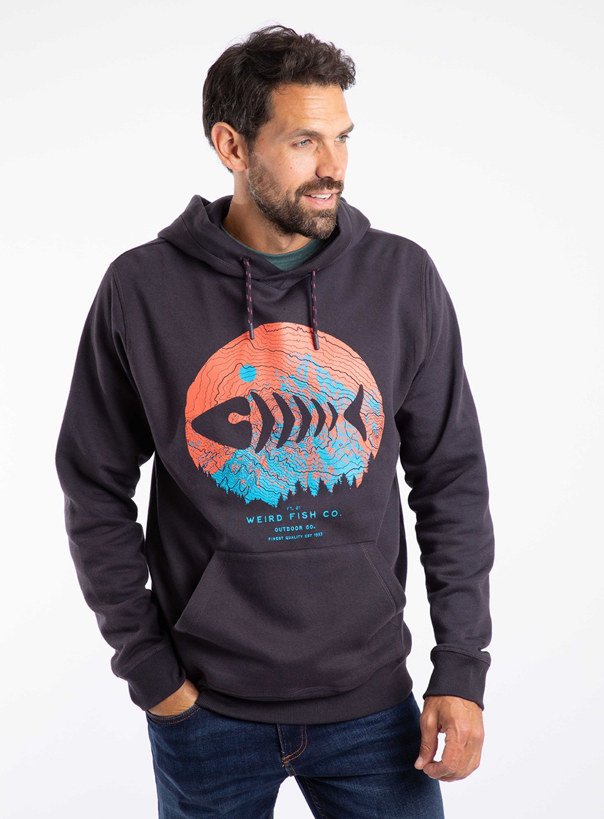 WEIRD FISH Bryant Graphic Pop Over Hoody 
