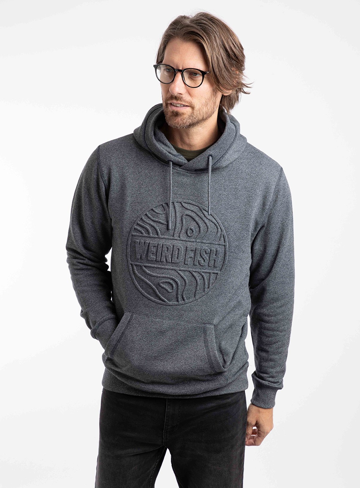 WEIRD FISH Perranporth Embossed Grindle Hoody