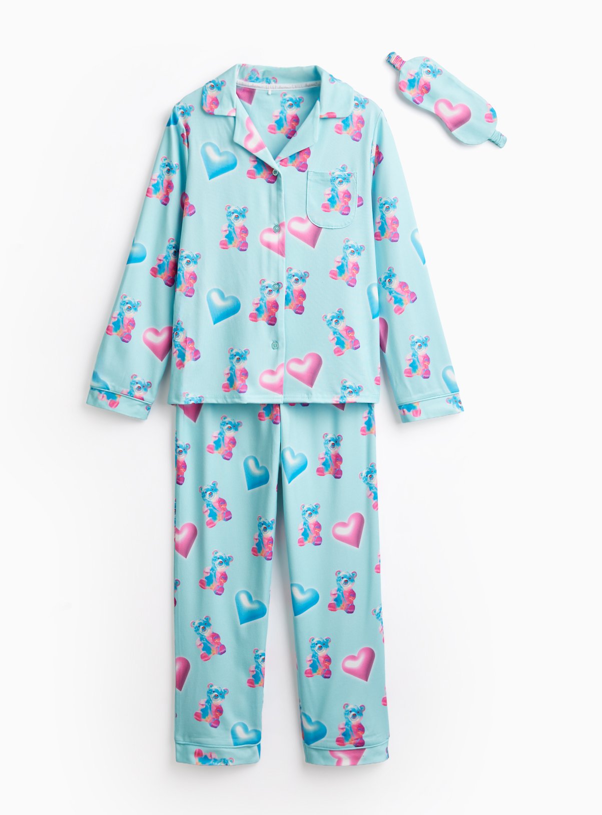 Blue AI Gummy Bear Print Traditional Pyjamas 