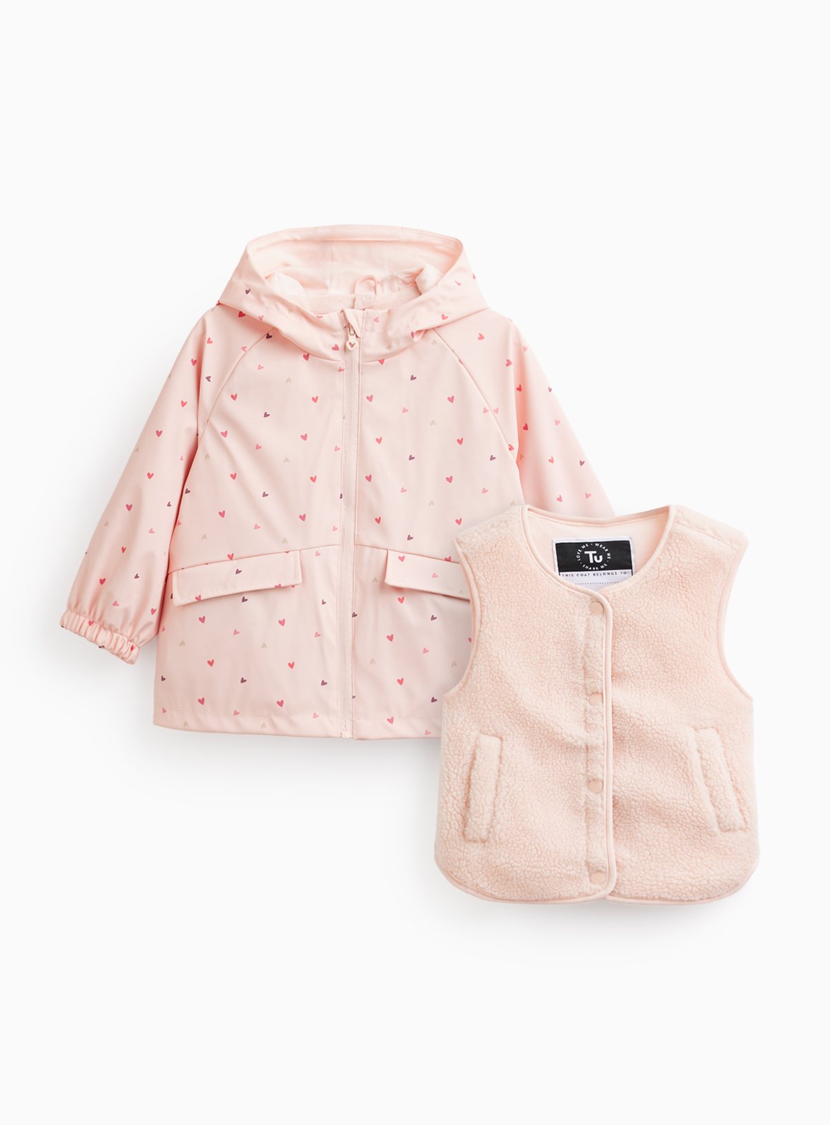 Pink Heart Print 2 in 1 Mac 5-6 years