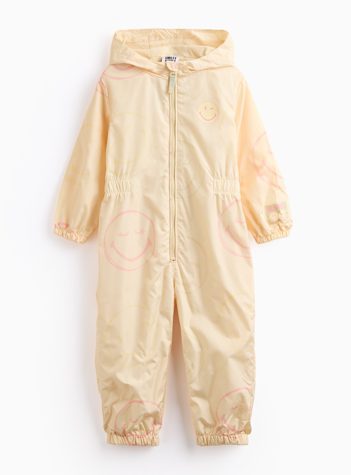 Yellow Smiley Print Puddlesuit 