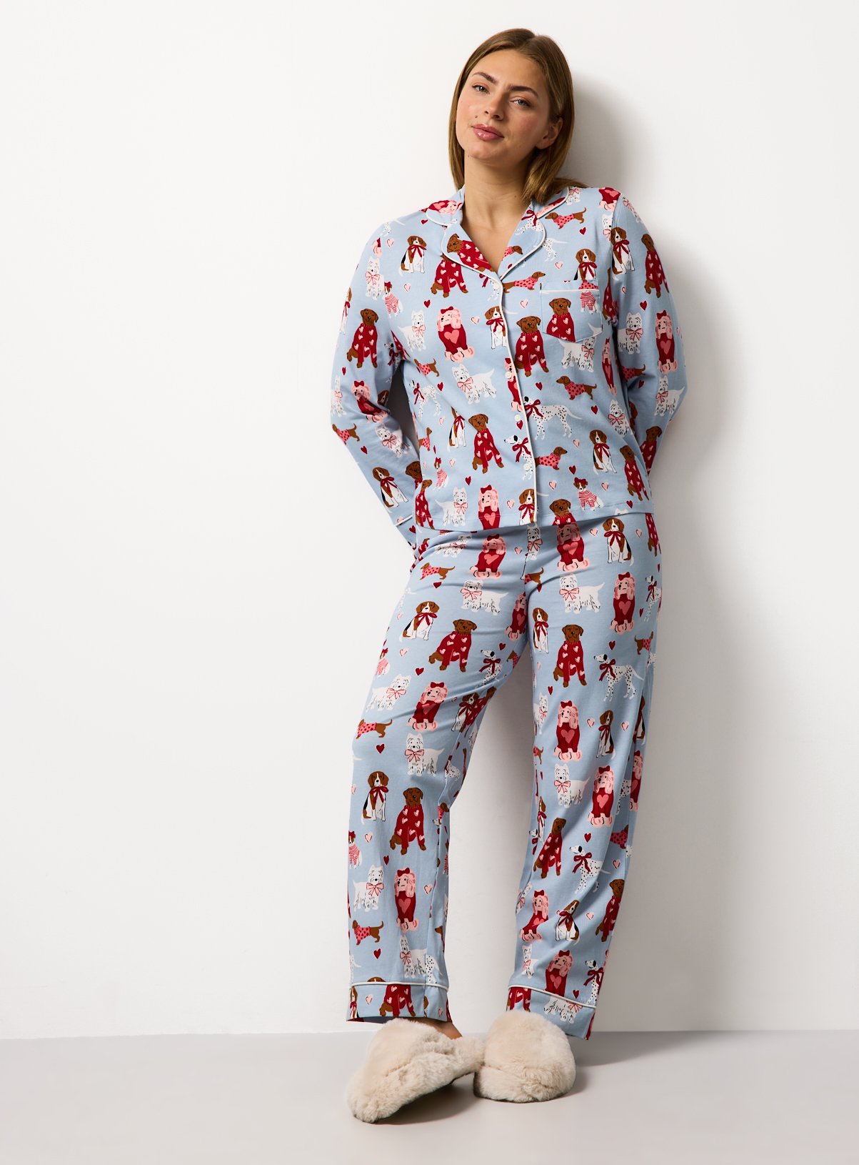 Blue Dogs Printed Traditional Pyjamas 