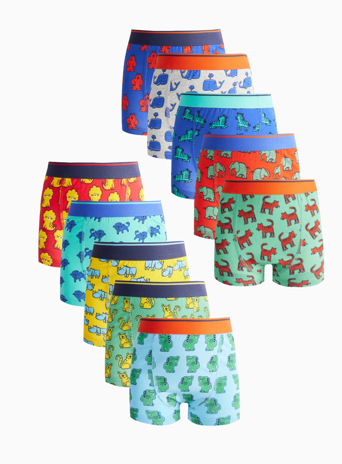 Funky Animal Printed Trunks 10 Pack 13-14 years
