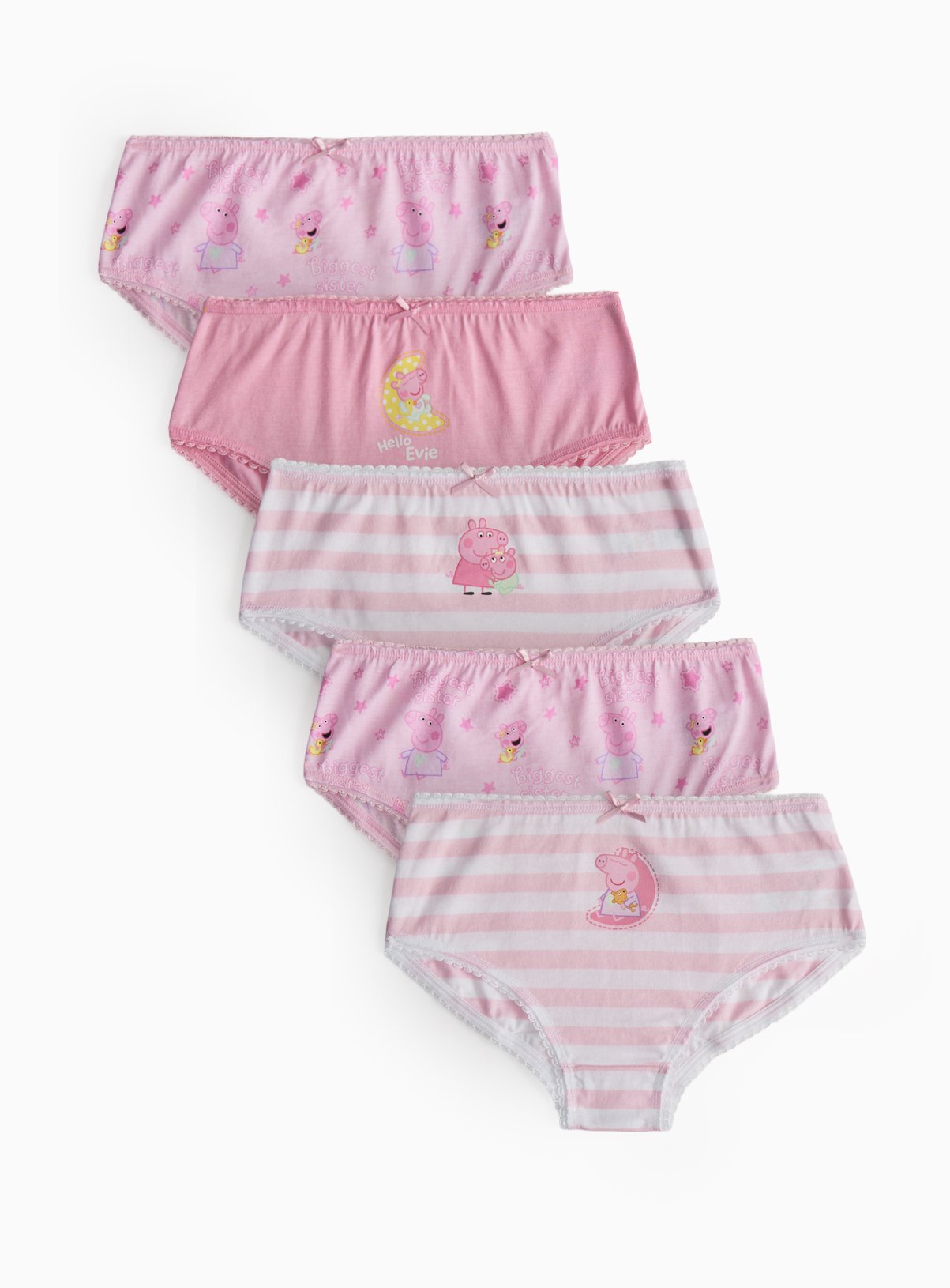Pink Peppa Pig Print Knickers 5 Pack 