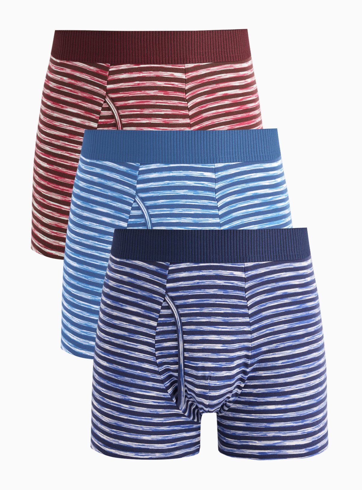 Blue & Red Spacedye Print Trunks 3 Pack 