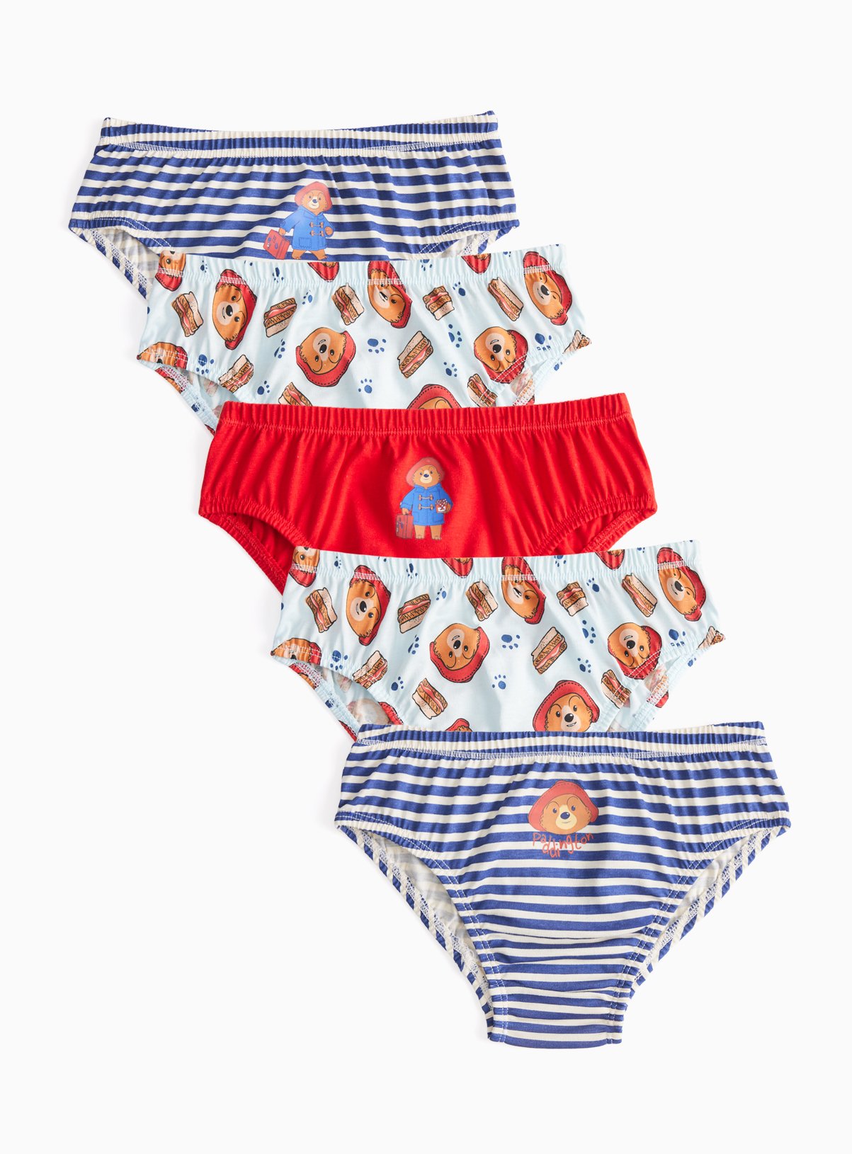 Paddington Print Briefs 5 Pack 2-3 years
