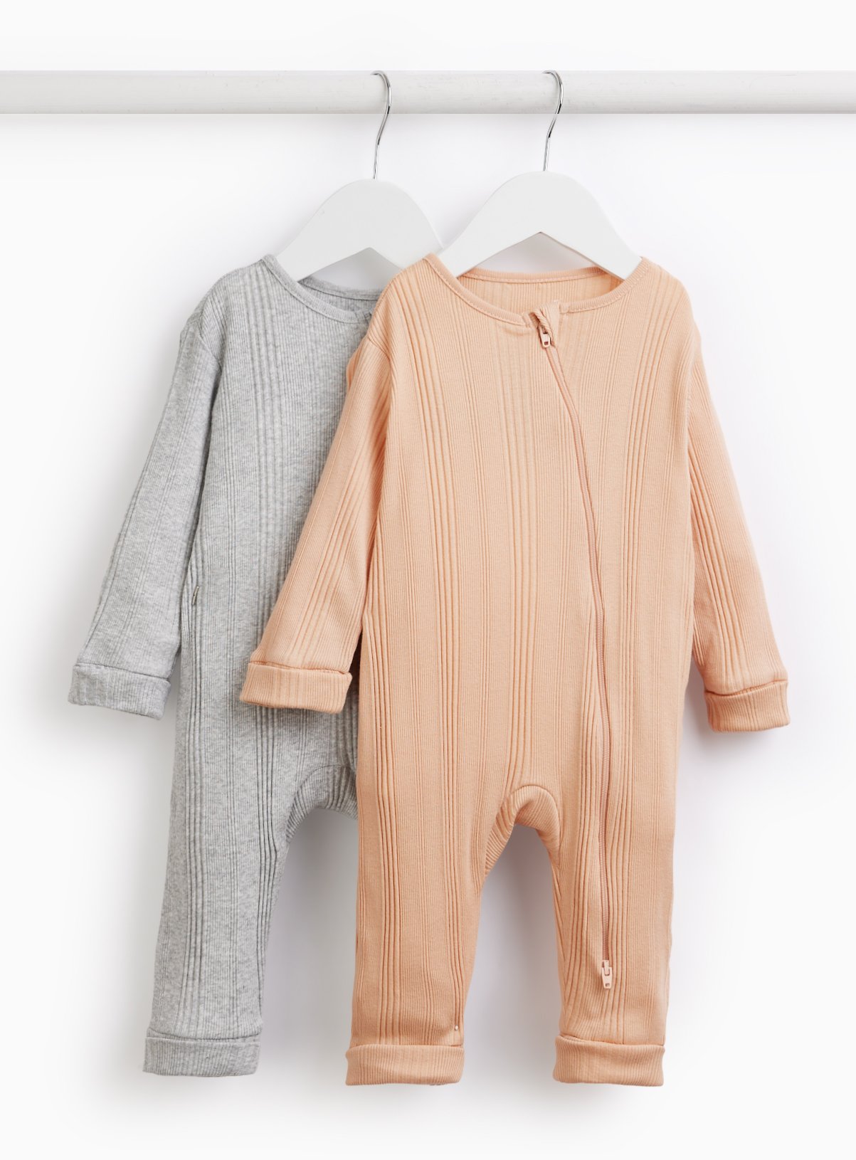 Pink & Grey Sleepsuit 2 Pack 