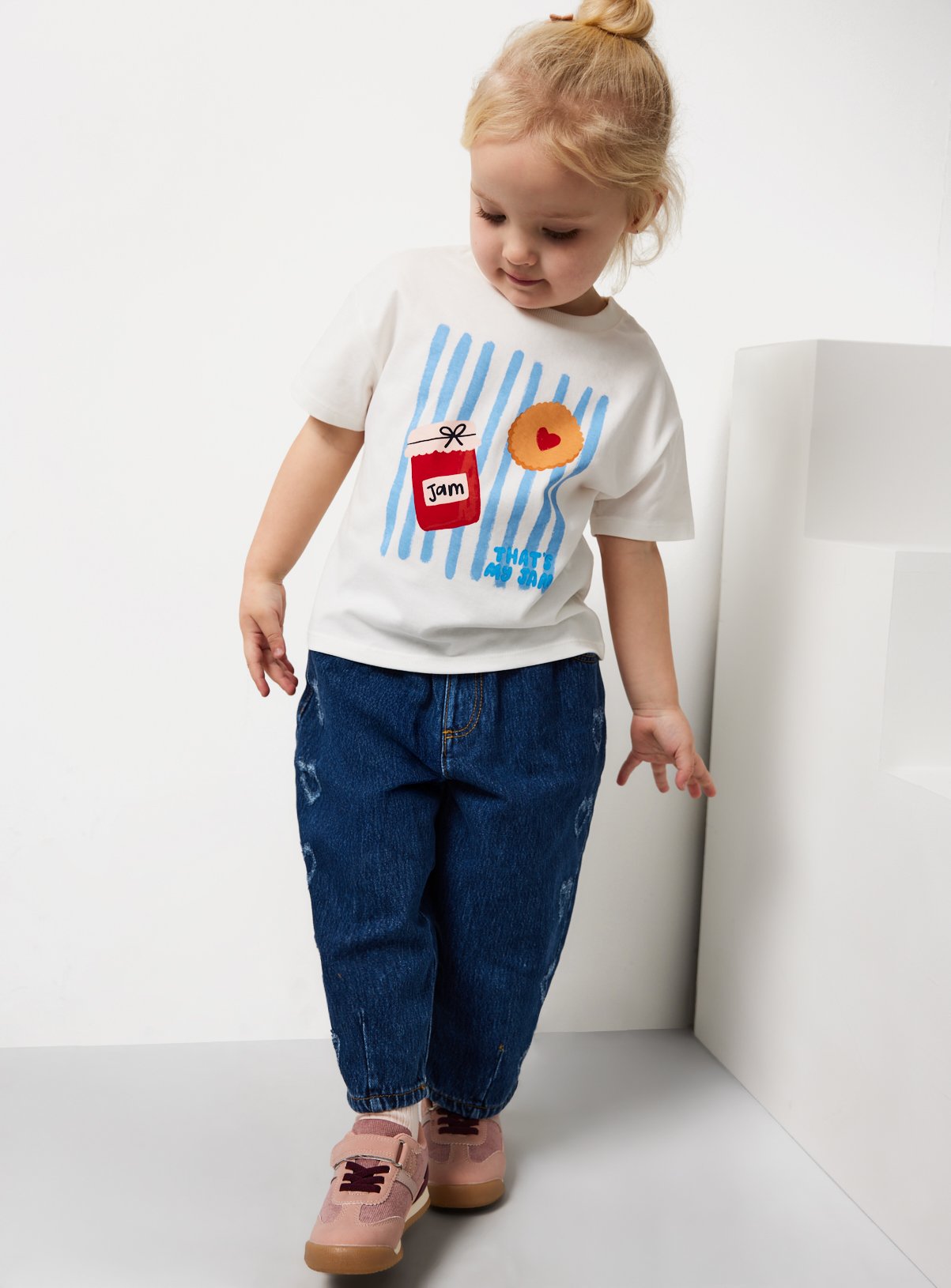 Cream Jam Print Relaxed Fit T-Shirt 