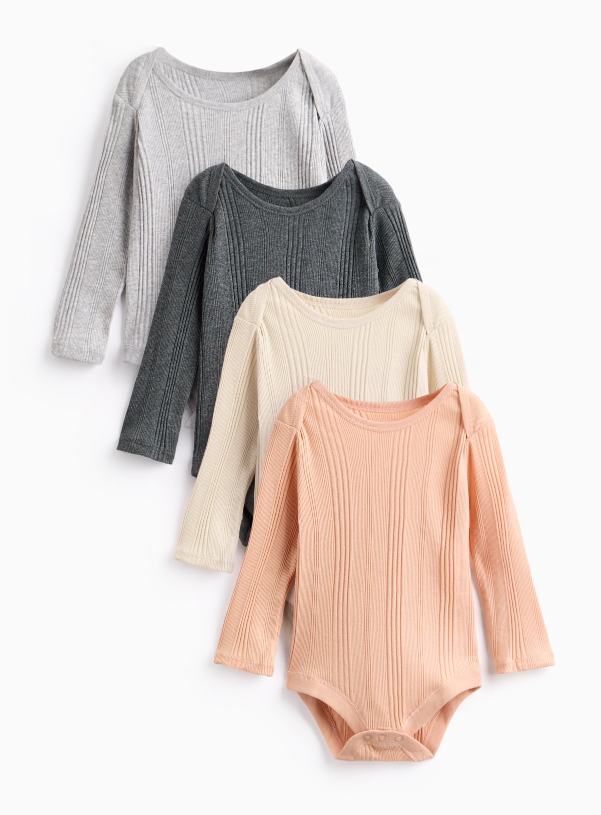 Mono & Pink Ribbed Bodysuits 4 Pack 