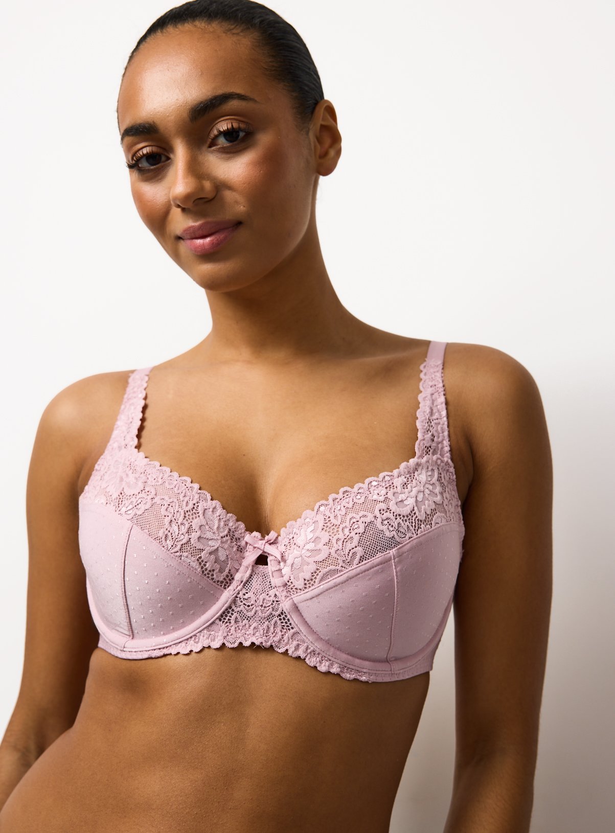 DD+ Pink Valentine's Day Lace Full Cup Bra